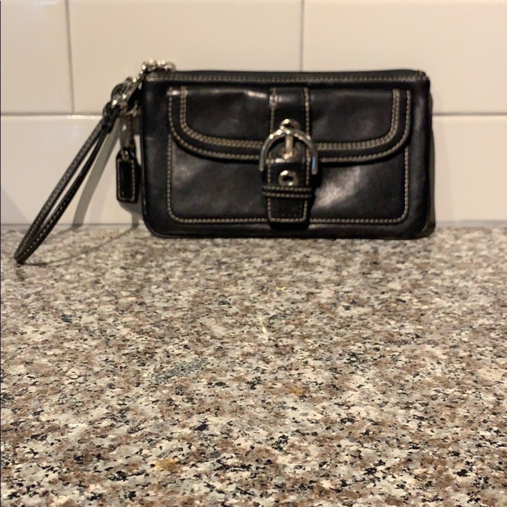 Coach leather wristlet